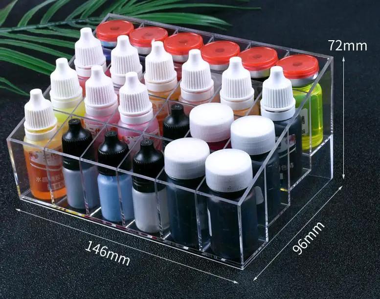 24 Grids Clear Plastic Pigment Bottle Box Organizer Storage Container by Resin Art NZ