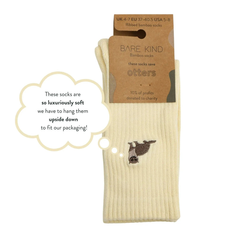 Barekind NZ Socks Save the Otter Ribbed Bamboo Socks Save the Otter Ribbed Bamboo Socks