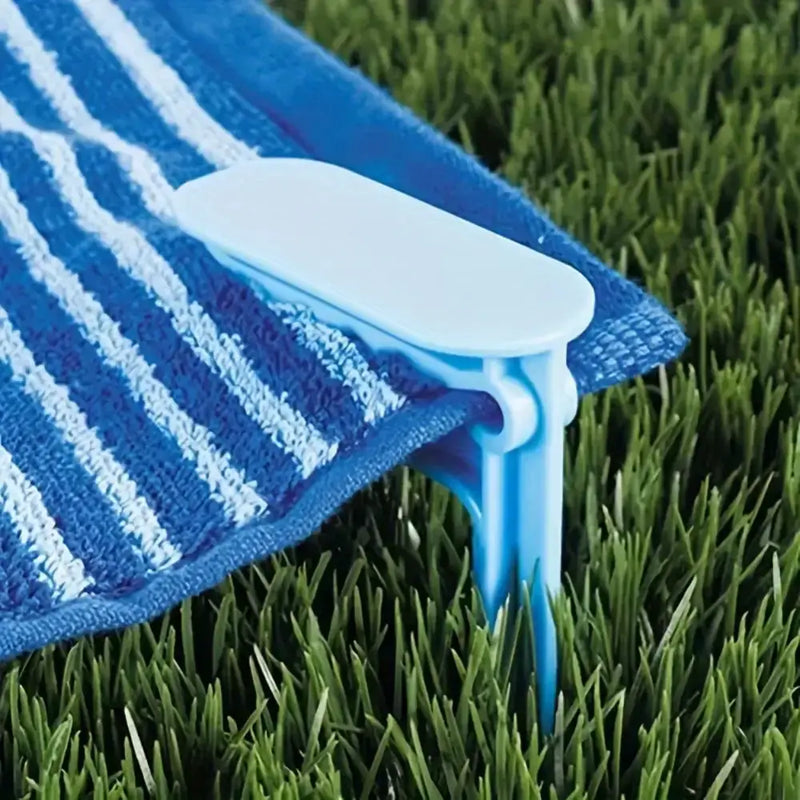 Outdoor Beach & Picnic Mat Towel Holder – Windproof Camping Tool (4pcs) by Habicare