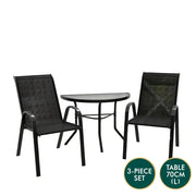 Outdoor Dining Set – 1 Semicircular Patio Table & 2 Chairs by Habicare