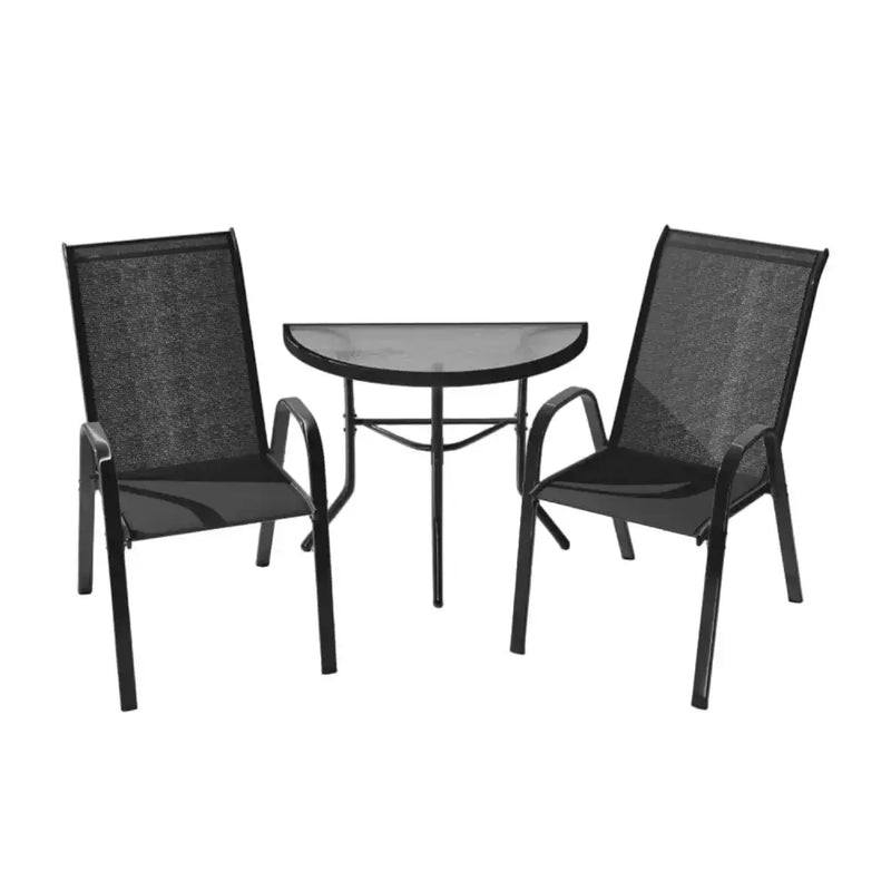 Outdoor Dining Set – 1 Semicircular Patio Table & 2 Chairs by Habicare