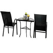 Outdoor Dining Set – 1 Semicircular Patio Table & 2 Chairs by Habicare