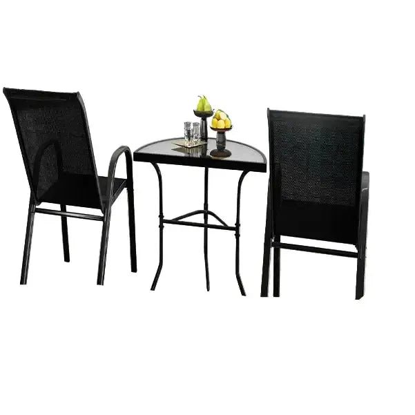 Outdoor Dining Set – 1 Semicircular Patio Table & 2 Chairs by Habicare