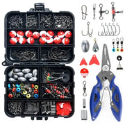 Outdoor Fishing Accessories Set with Tackle Box (263pcs) by Habicare