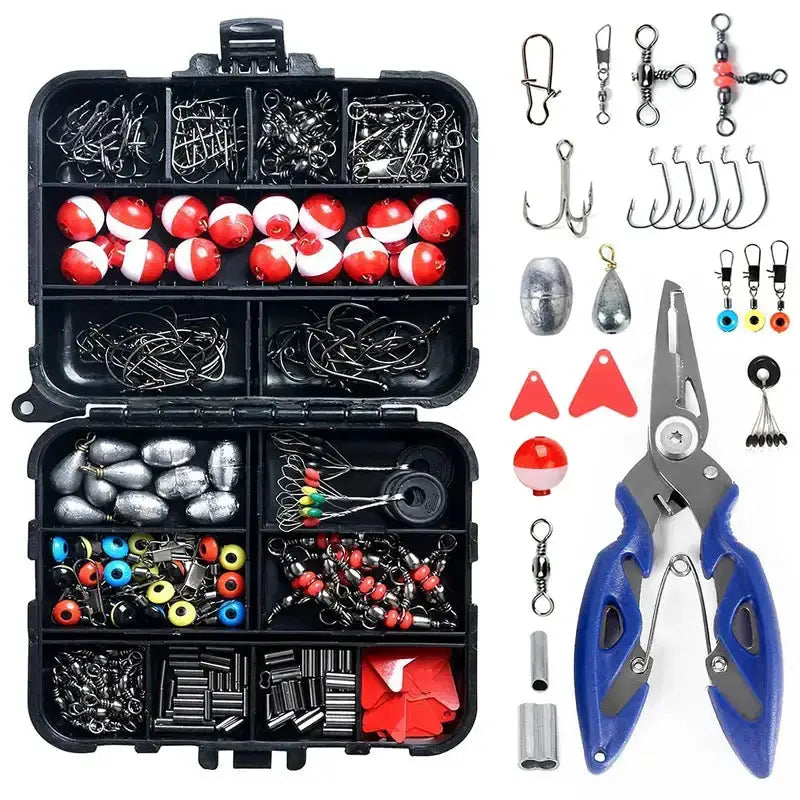 Outdoor Fishing Accessories Set with Tackle Box (263pcs) by Habicare