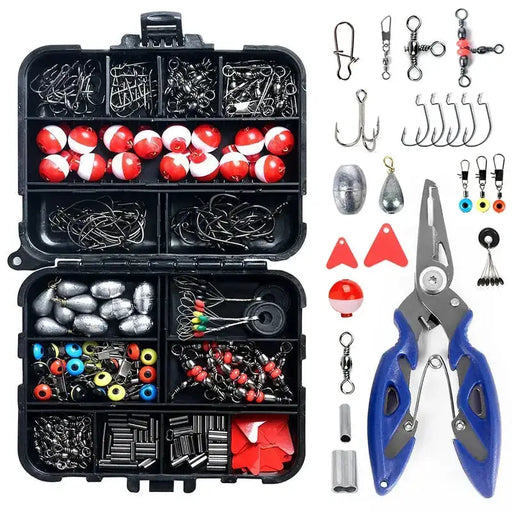 Outdoor Fishing Accessories Set with Tackle Box (263pcs) by Habicare