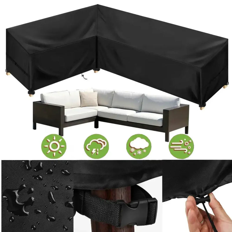 Outdoor Waterproof L-Shape Sofa Cover – Heavy-Duty Weather Protection (different sizes available) by Habicare