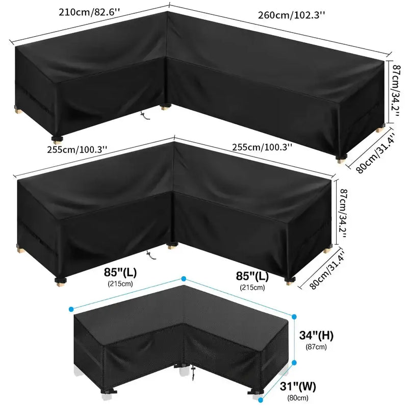 Outdoor Waterproof L-Shape Sofa Cover – Heavy-Duty Weather Protection (different sizes available) by Habicare