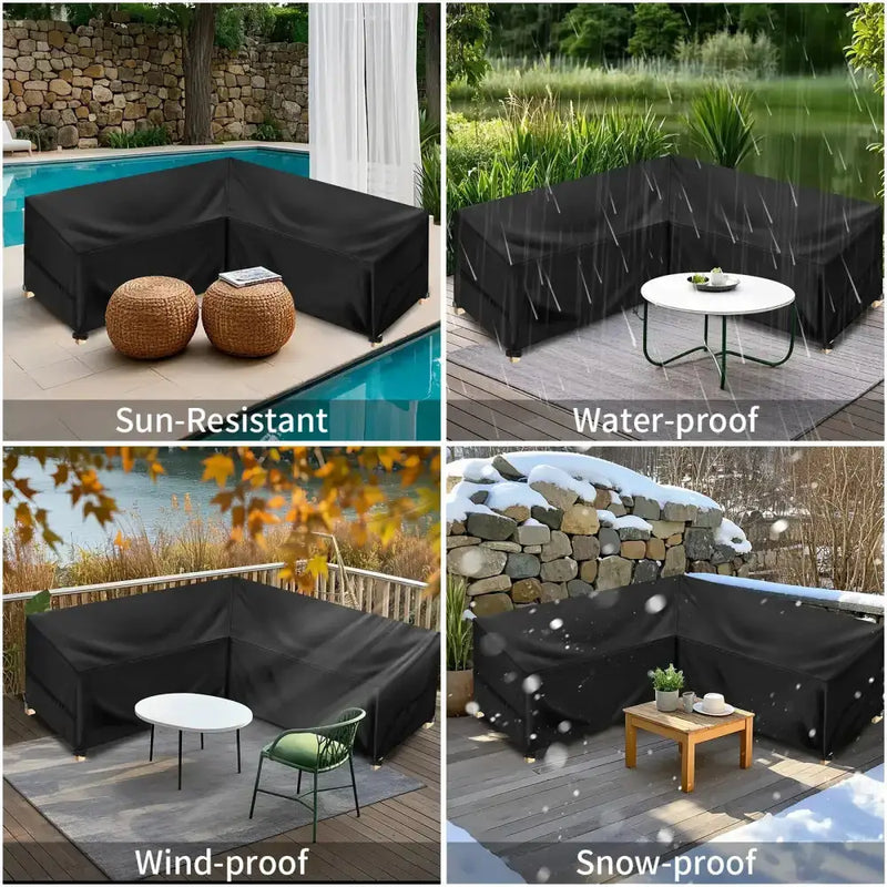 Outdoor Waterproof L-Shape Sofa Cover – Heavy-Duty Weather Protection (different sizes available) by Habicare