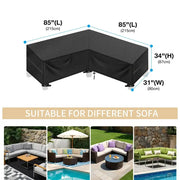 Outdoor Waterproof L-Shape Sofa Cover – Heavy-Duty Weather Protection (different sizes available) by Habicare