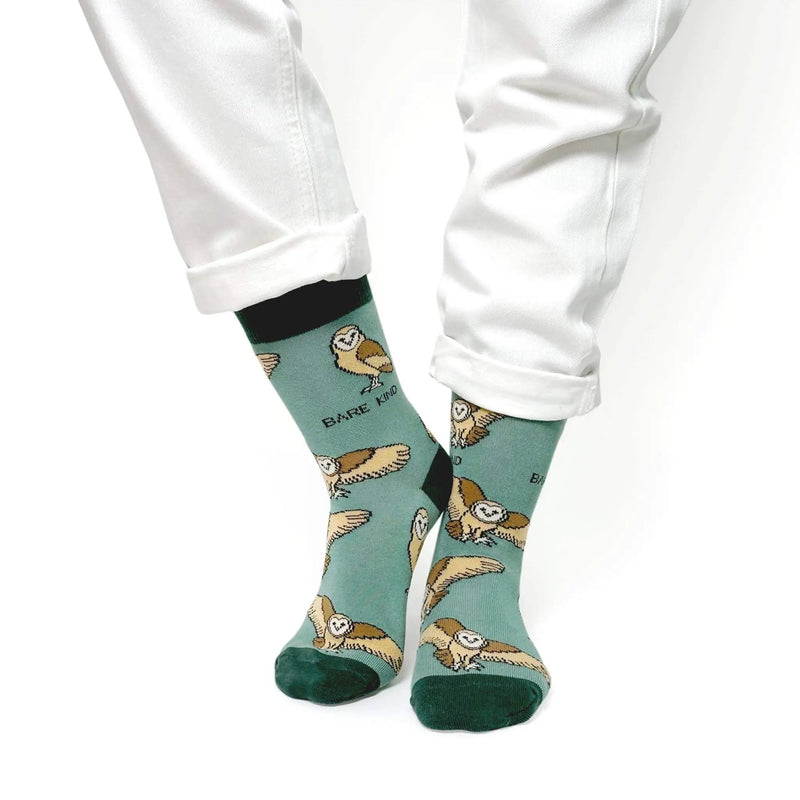 Save the Barn Owls Bamboo Socks by Barekind NZ