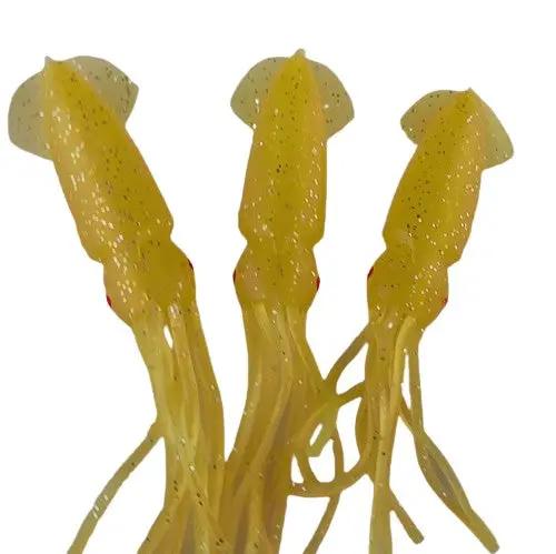 Yellow 12.5cm Lumo Coloured Fishing Octopus Skirts (Pkt of 3) by NZ Diver