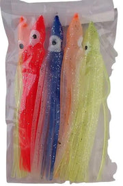 Soft Squid Skirts -10cm Multi Coloured Lumo - Pack of 5 by NZ Diver
