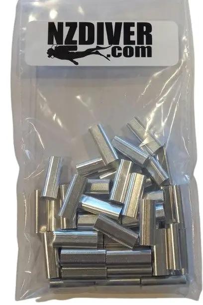 Aluminum Sleeves 2.3mm Crimp PKT 50 by NZ Diver