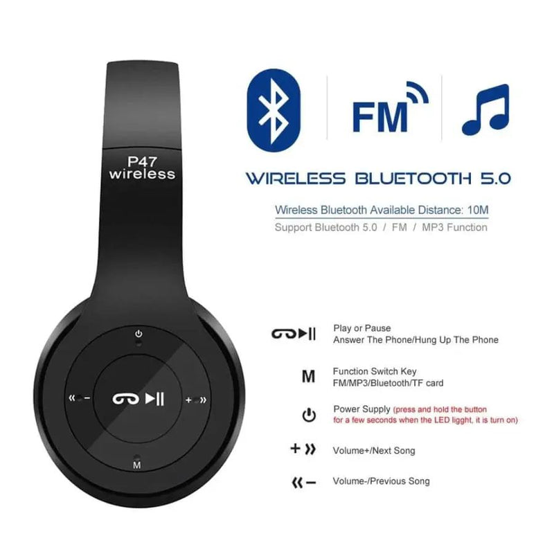 P47 Wireless Headphones with Mic by 9eight5