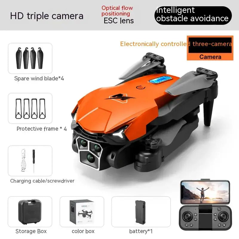 UAV Three Camera HD Drone - Optical Flow Positioning with Obstacle Avoidance | Orange & Black by Mead's Supply & Equipment Outfitters limited