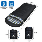 Large Winter Flannel Sleeping Bag - 220x100cm Warm Thickened Camping Sleeping Bag | Envelope Design by Mead's Supply & Equipment Outfitters limited