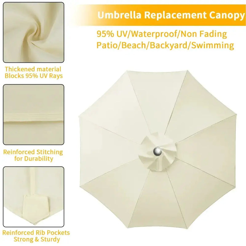 Parasol Replacement Cover – 6 or 8 Ribs (6 colours available) by Habicare