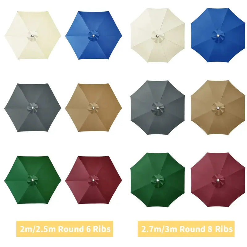 Parasol Replacement Cover – 6 or 8 Ribs (6 colours available) by Habicare