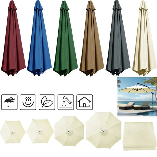 Parasol Replacement Cover – 6 or 8 Ribs (6 colours available) by Habicare