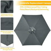 Parasol Replacement Cover – 6 or 8 Ribs (6 colours available) by Habicare