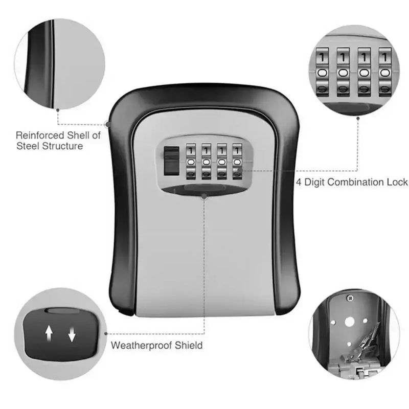 Key Lock Box (available in grey, black, red & blue) by Habicare