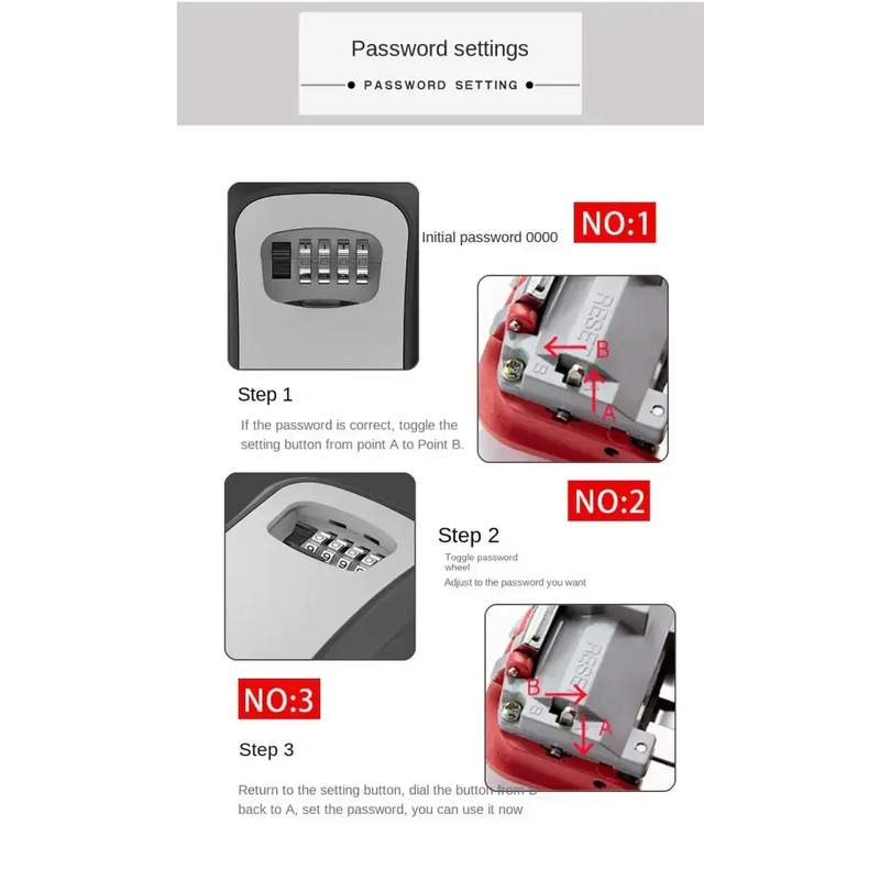 Key Lock Box (available in grey, black, red & blue) by Habicare