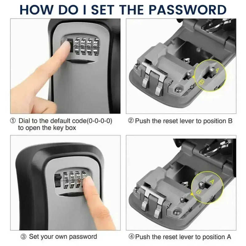 Key Lock Box (available in grey, black, red & blue) by Habicare