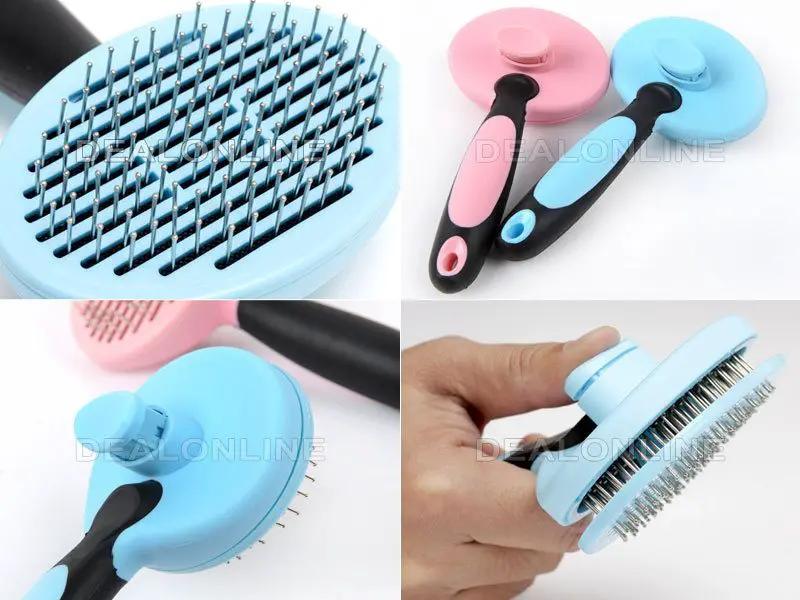 Self Cleaning Pet/Dog/Cat Grooming Brush BLUE by dealonline.co.nz