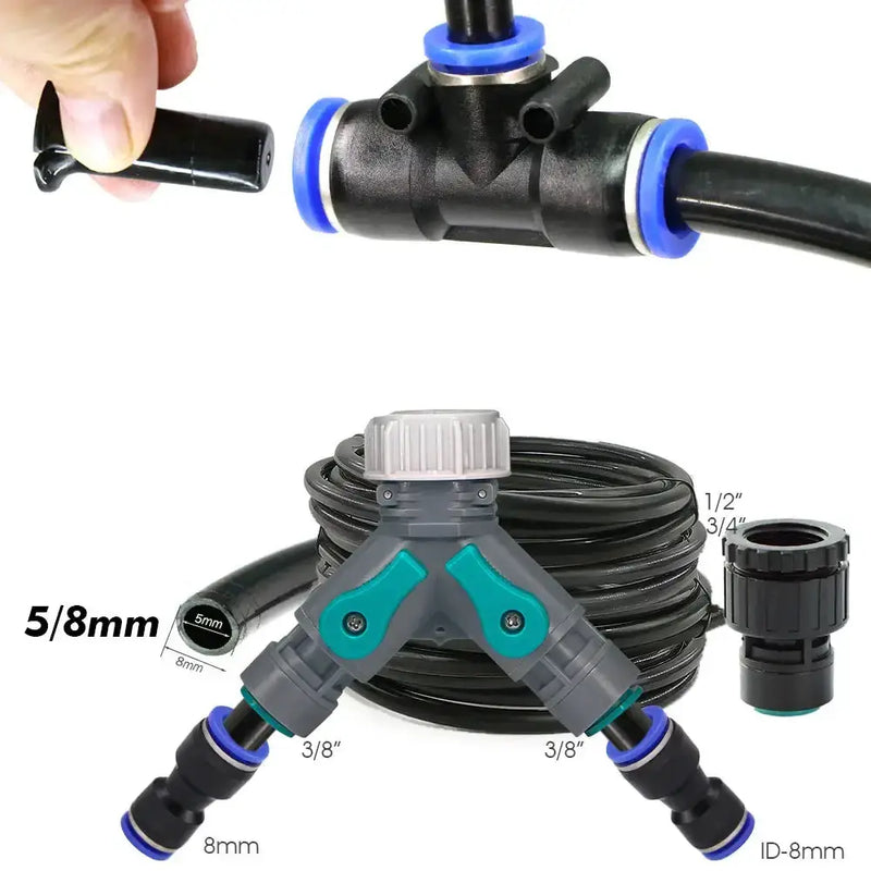 PE Hose with Adjustable Misting Sprayer & Pump Kit for Garden (different sizes available) by Habicare
