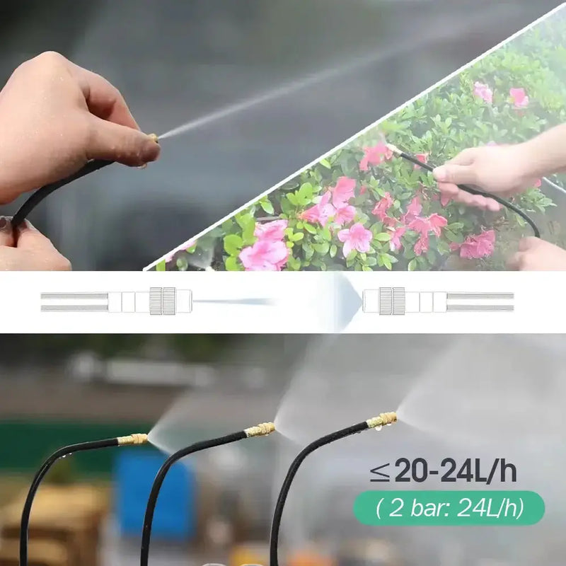 PE Hose with Adjustable Misting Sprayer & Pump Kit for Garden (different sizes available) by Habicare
