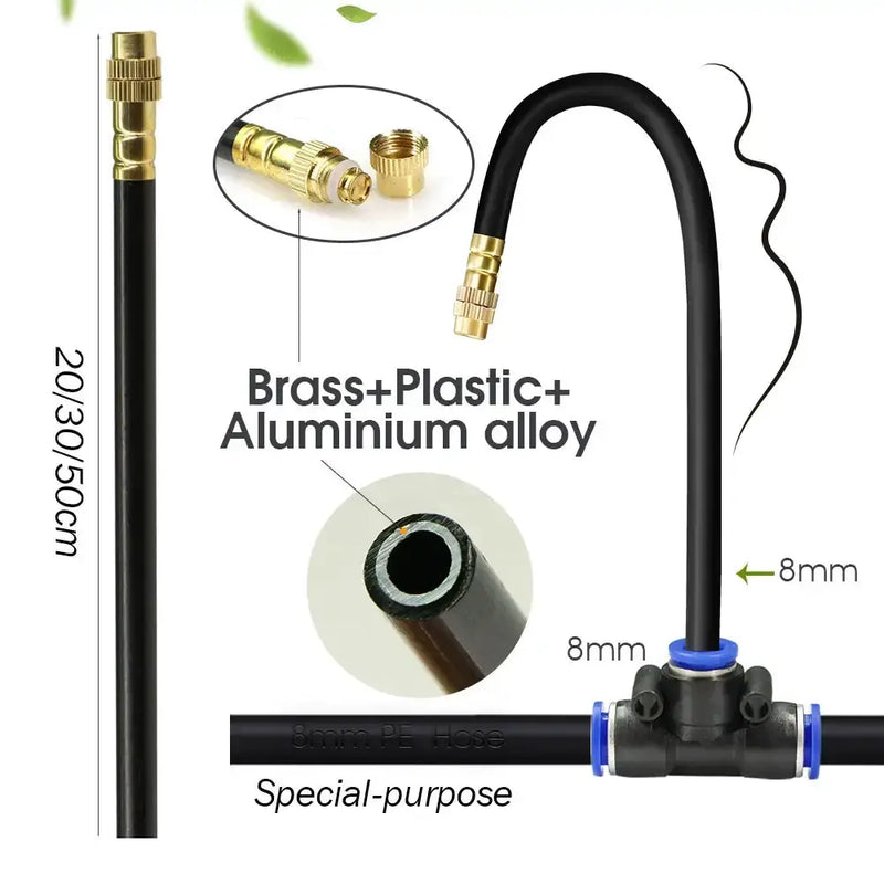 PE Hose with Adjustable Misting Sprayer & Pump Kit for Garden (different sizes available) by Habicare