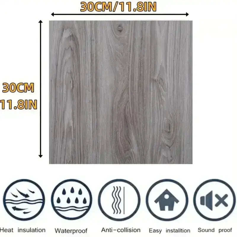 Peel & Stick Waterproof Vinyl Plank Flooring (4 sizes & 10 designs available) by Habicare