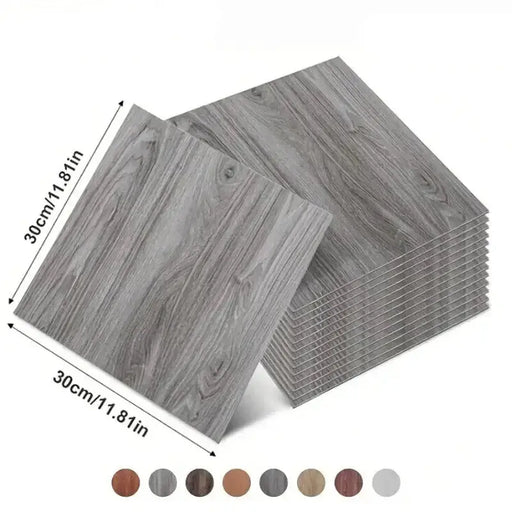 Peel & Stick Waterproof Vinyl Plank Flooring (4 sizes & 10 designs available) by Habicare