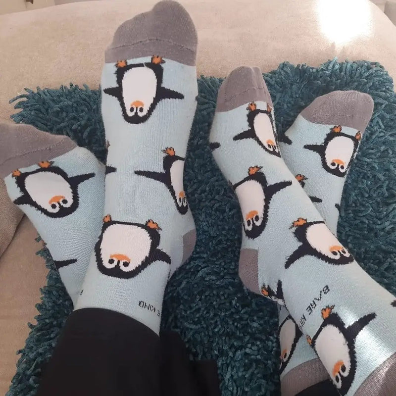 Penguins | Sky Blue | Bamboo Socks by Barekind NZ