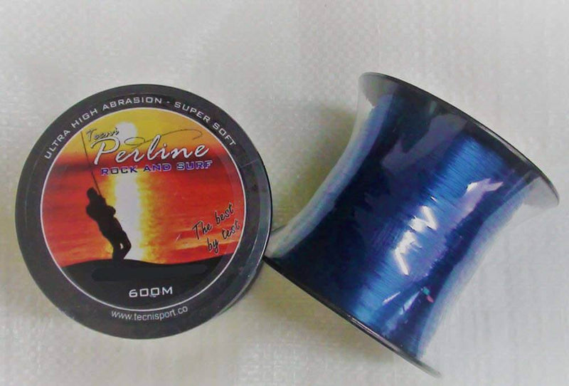 High Abrasion Rock & Surf Yellow or Blue 600m nylon fishing line spool in blue color.