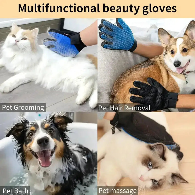 Pet Grooming Gloves (1/2PCS) – Two-Sided Hair Removal by Habicare