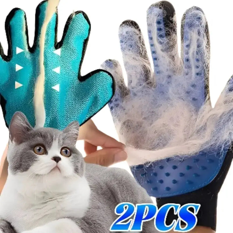 Pet Grooming Gloves (1/2PCS) – Two-Sided Hair Removal by Habicare