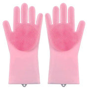 Pet Grooming Gloves Silicone (Pink & Blue) by Habicare