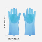 Pet Grooming Gloves Silicone (Pink & Blue) by Habicare
