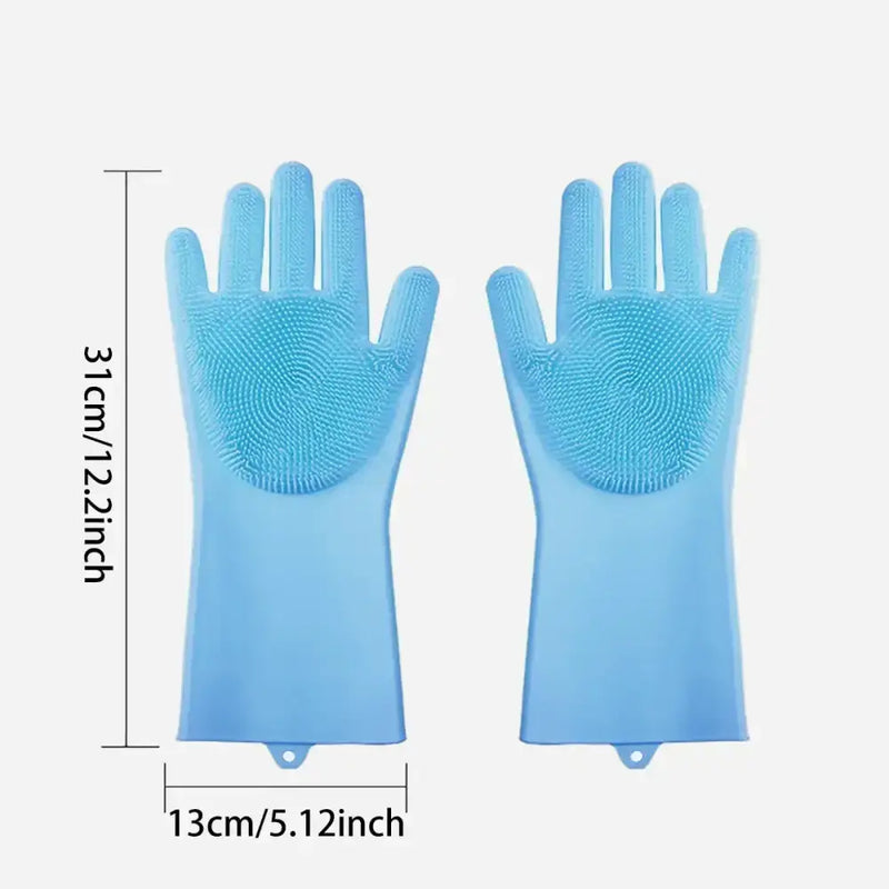 Pet Grooming Gloves Silicone (Pink & Blue) by Habicare