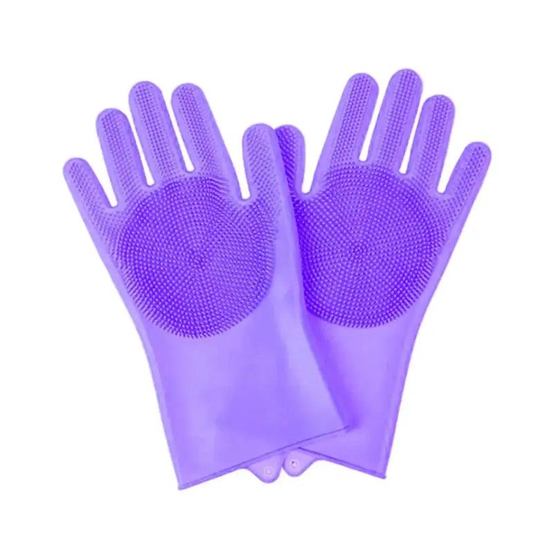 Pet Grooming Gloves Silicone (Pink & Blue) by Habicare