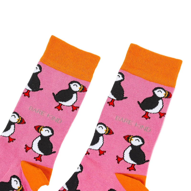 Barekind NZ Socks Save the Pink Puffin Bamboo Socks Save the Pink Puffin Bamboo Socks