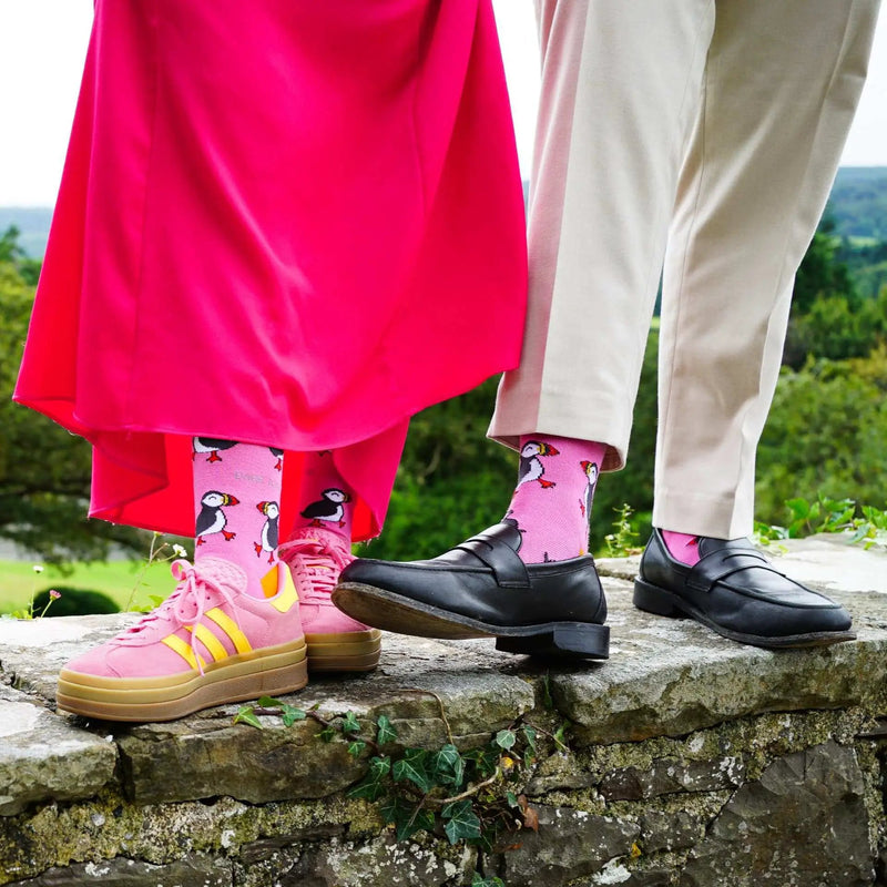 Save the Pink Puffin Bamboo Socks by Barekind NZ