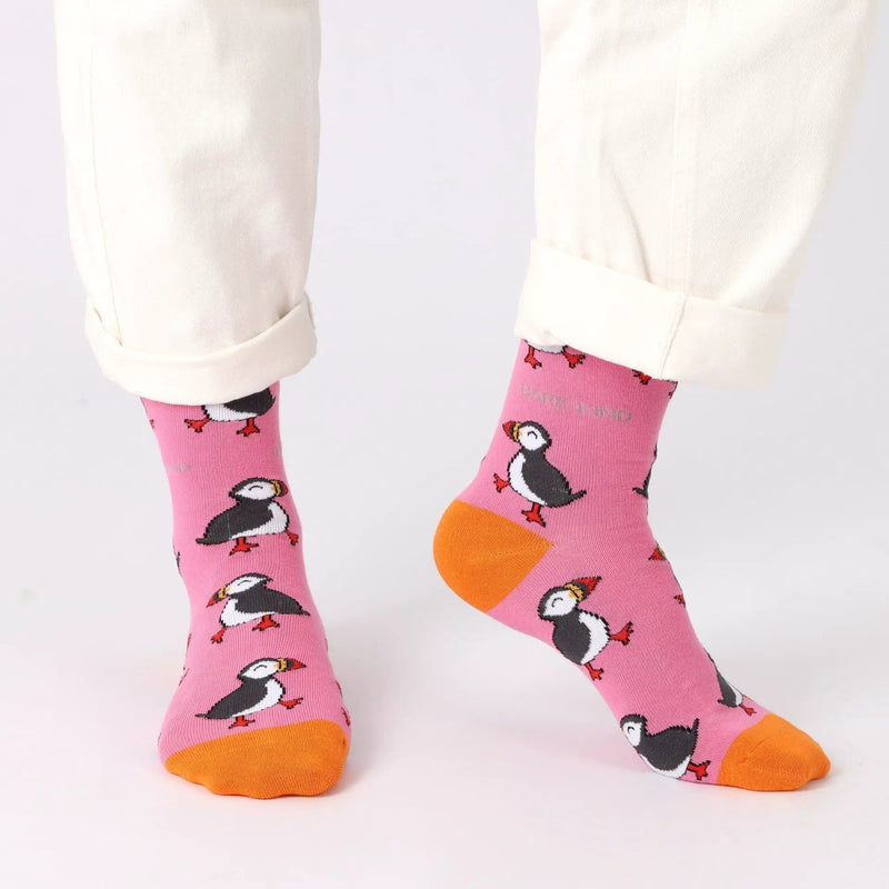 Barekind NZ Socks Save the Pink Puffin Bamboo Socks Save the Pink Puffin Bamboo Socks
