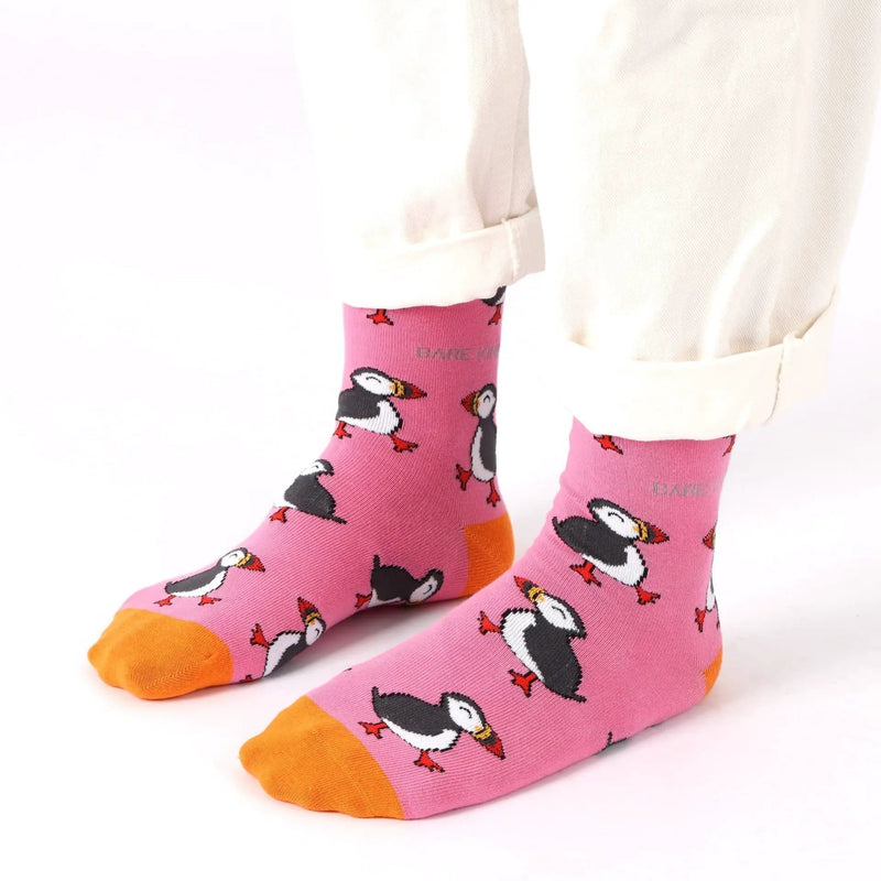 Barekind NZ Socks Save the Pink Puffin Bamboo Socks Save the Pink Puffin Bamboo Socks