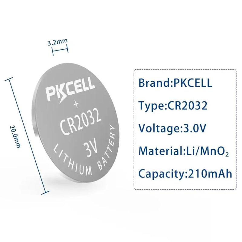 PKCell CR2032 Watch Batteries (5 Pack) by That Watch Shop