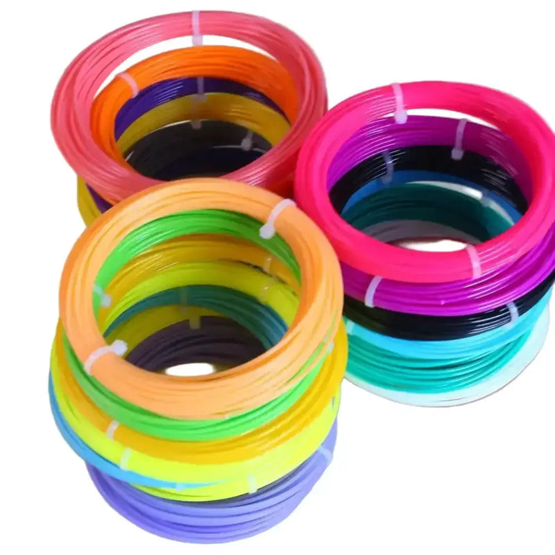 PLA 3D Pen Filament 50m – 10 Colours with Copy Painting Album by Habicare