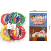 PLA 3D Pen Filament 50m – 10 Colours with Copy Painting Album by Habicare