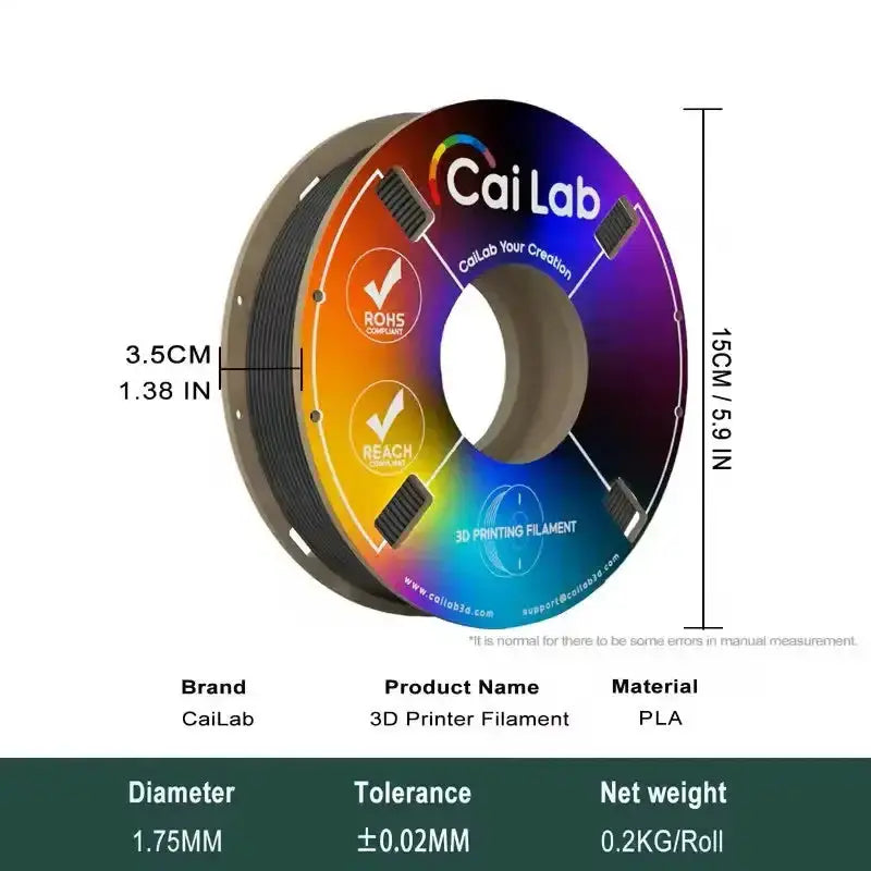 PLA 3D Printer Filament 1.75mm (200g) – High Toughness & Heat Resistant by Habicare